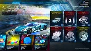 *НОВЫЙ* автомобиль Porsche 918 Spyder в магазине предметов Rocket League и предметы Соника в мага...