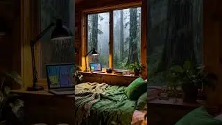 Rainy Morning by the Window 🌧️ | Cozy Cabin Ambience for Calm, Focus & Slow Living