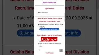 Odisha Balasore District Forest Division Subject Matter Specialist Recruitment 2025 #governmentjobs