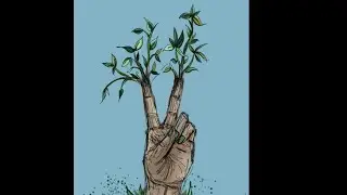 Surreal hand drawing time-lapse