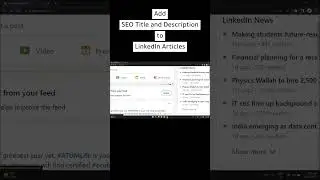 Add SEO Title and Description to LinkedIn Articles