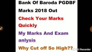 BOB PGDBF 2018 Marks OUT
