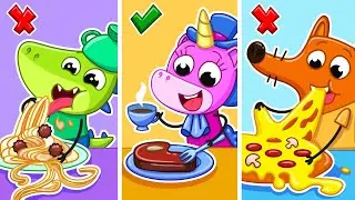 Baby-restaurantchaos! | Goede manieren en goede gewoonten leren voor kinderen | Kleintje Mimi🦄