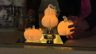 Set of 3 Glittered Porcelain Pumpkins by HomeReflections with Stacey Stauffer