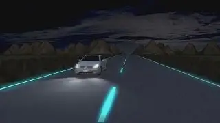 Leuchtstreifen im Asphalt - hi-tech