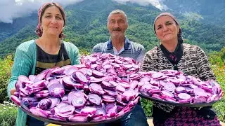Cooking Rural Food from Fresh Harvest with Onions!  Village Idyll