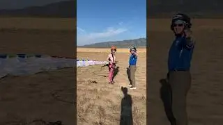 Throw back to my first foot launch tandem out west💞 #paramotor #girlpilot #aviator #flying #motors