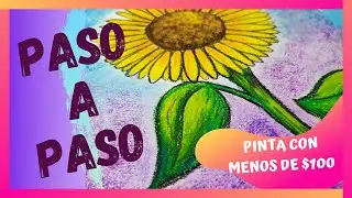 PINTA FÁCIL ✅ UN GIRASOL CON GISES PASTEL! | 🌻🎨
