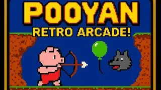 Pooyan Retro Arcade Gameplay | Classic 80s Konami Game