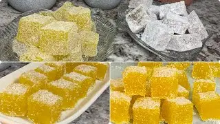 La vrais recette du lokum Türk//DZ//حلقومة الحامض و البرتقال الوصفة الصحيحة  بدون جلاتين و لا بكتين