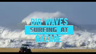 Big wave surfing at Nazar&eacute;, Portugal