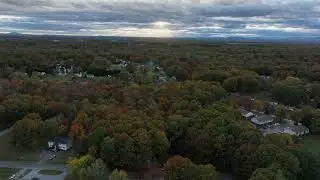 quiet suburb neighborhood in autumn season
