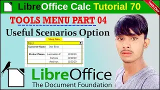 LibreOffice calc tutorial 70 || Scenarios  || tools menu part 4 || in hindi || by dev || टेक देव