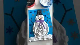 Puffy Paint Snowman Process Art #learningthroughplay #wintercrafts