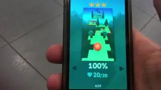Part 21 of Rolling Sky, gameplay of trying to complete all the levels.
