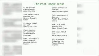 The Past Simple Tense(Ke&ccedil;miş Sadə zaman)testler