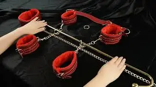 UTIMI Bed Restraint Kit with Adjustable Handcuffs Collar Ankle Cuffs Leather Furniture Restraint Set