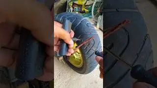 How to fix a flat on a tubeless tire MSX motorcycle #shortvideo #flattire #shorts