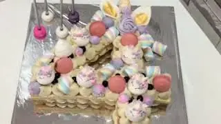 2018&rsquo;in En Trend Pastası | Rakam Pasta | Alphabet (Letter) Cake with Unicorns