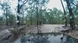 2023-11: Slow tv - Gees arm south fire trail full run in the rain - Jeep Wrangler Rubicon JK 2 door