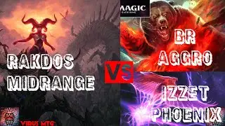 RAKDOS MIDRANGE VS BR AGGRO E IZZET PHOENIX - MTG ARENA EXPLORER (PIONEER) - RANKED🦠🦠