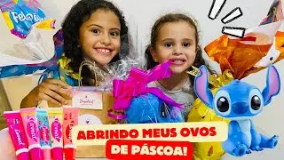 ABRINDO MEUS OVOS DE PASCOA/ GANHEI OVOS DA FINI E OVOS DA CARMED
