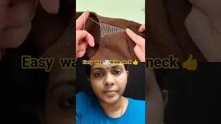 Easy way to make a wide neck smaller👕💫 #sewing #stitching #shorts #shortfeed #ytshorts