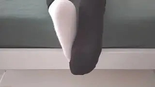 Cute Socks & Sensitive Soles🤤 White or black socks👣Which would you like me to take off? 🦶🏻📺