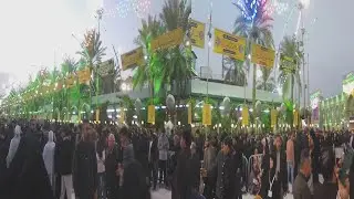 كربلاء بين الحرمين حرم مطهر حضرت عباس و أمام حسين ابن مولا علي عليه السلام#