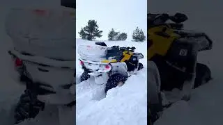 BRP atv stuck in snow - Квадрик застрял в снегу