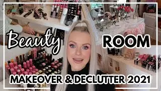 Beauty Room Tour & Makeover 2021 ♡ Makeup Declutter 2021