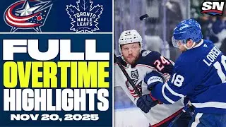 Columbus Blue Jackets at Toronto Maple Leafs | FULL Overtime Highlights - November 20, 2025
