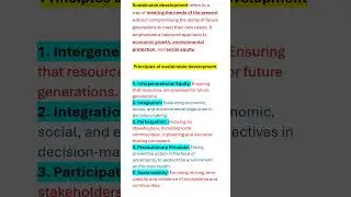 Sustainable development and its principles explained in simple language.