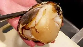 моллюск Хоккигай - японская уличная еда сашими на гриле морепродукты