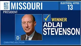 Election Night 1956: Dwight D. Eisenhower (R) vs. Adlai Stevenson (D)