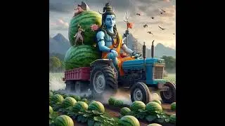 🚜 Divine Farming | Lord Shiva Driving Tractor in Watermelon Fields | Ci #aiartists #artificialintell