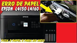 EPSON 4150/4160 com erro de papel | puxa o papel e enrosca