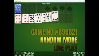 HOW TO PLAY FREECELL SOLITAIRE GAME NO #899621 - LIVE PLAY - RANDOM MODE FOR BEGINNER #freecell