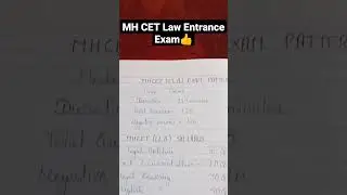 MH CET Law Entrance Exam Syllabus and Exam Pattern 👍....#mhcet #exam @Funny_Character43