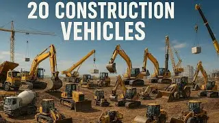 &ldquo;20 Construction Vehicles for Kids | Learning Big Machines Video | Excavator, Bulldozer Crane & More