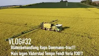 VLOG#32 Blütenbehandlung Raps Dammann-trac!!! Mais legen Väderstad Tempo Fendt Vario 930!!!