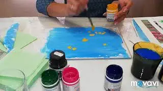 Нетрадиционная техника рисования пеной для бритья.