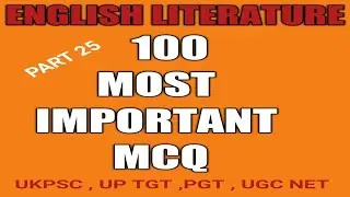 IMPORTANT MCQs ON LITERARY THEORY