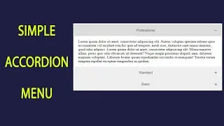 How To Create An Accordion For Beginners | HTML5 CSS3  & Javascript