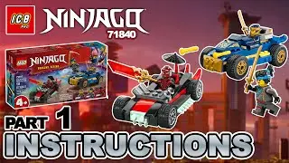 LEGO NINJAGO Rogue vs. Drix Race Car Duel 71840 &ndash; 4K Build Instructions Slideshow (Part 1 of 2)