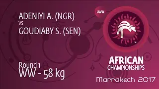 Round 1 WW - 58 kg: A. ADENIYI (NGR) df. S. GOUDIABY (SEN) by TF, 11-0