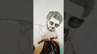 My first Master vijay pencil drawing video #Shorts #vijay #master #drawing #video