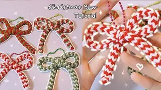 Crochet Cute Christmas Bow Keychain || Móc Dây Khóa Nơ Giáng Sinh Đơn Giản
