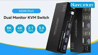 4K 120Hz HDMI 2.1 KVM Switch 2 Monitors 2 Computers