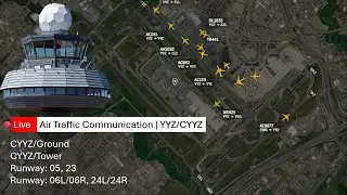 LIVE ATC | Toronto Pearson Airport (YYZ) Air Traffic Control Radio | Real-Time Aviation Scanner ✈️✈️